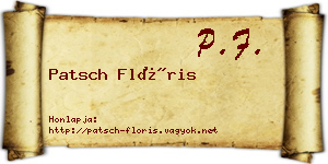 Patsch Flóris névjegykártya